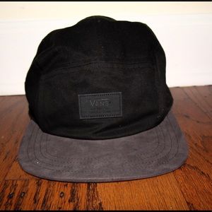 Vans Black Suede Rim 5 Panel Hat